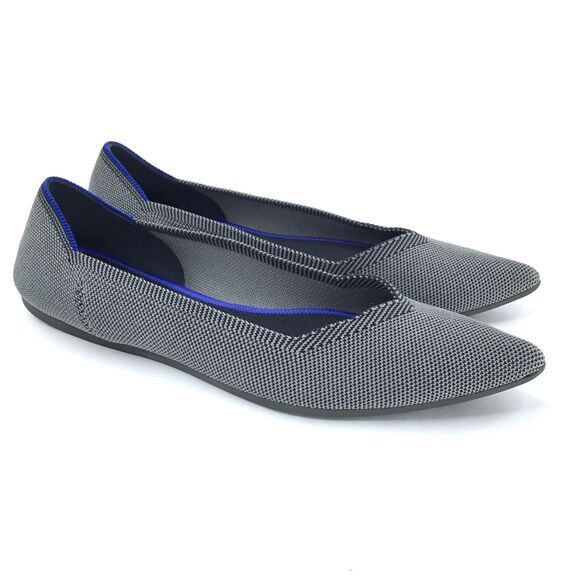 Rothy's Points Flats Womens sz 10 Rothys Slip On Shoes Washable Classic Grey - Picture 1 of 15